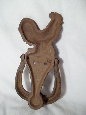 CAST IRON ROOSTER CHICKEN TOWEL HOLDER RUSTIC COUNTRY FARM HOME CABIN DECOR