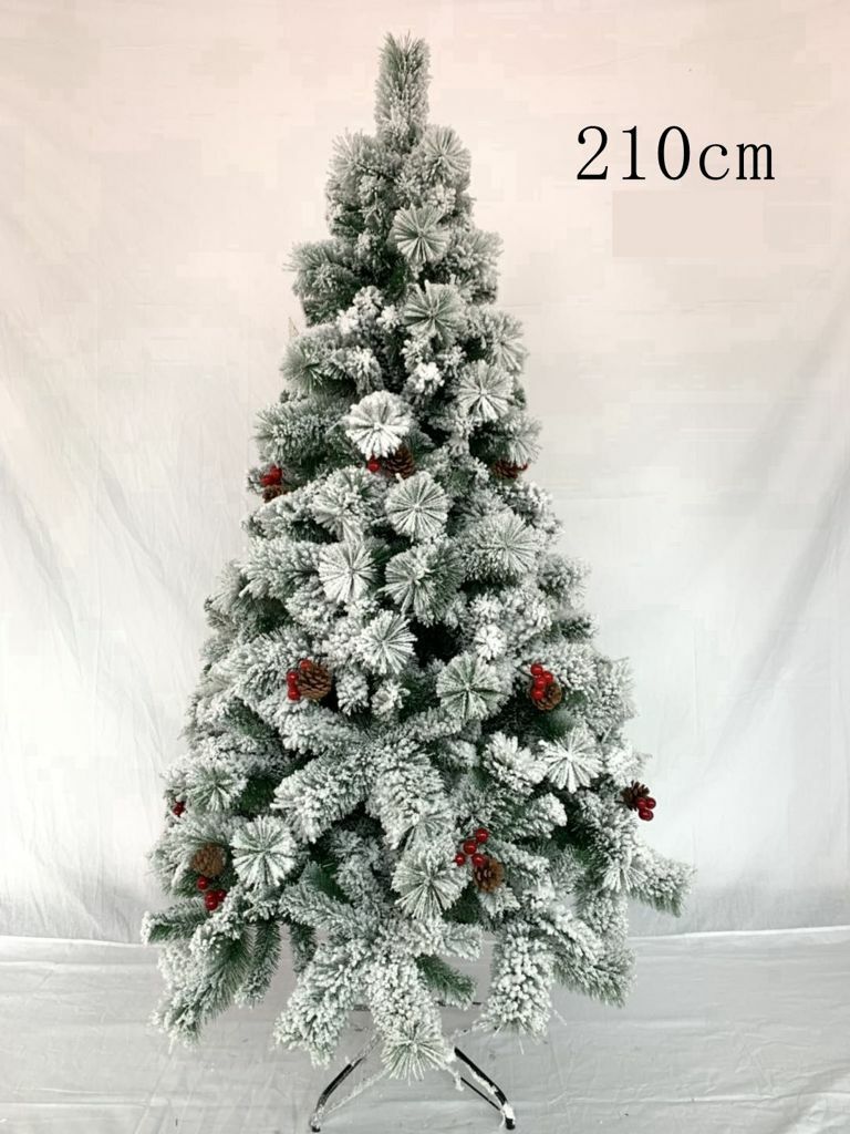 Albero Di Natale Abete Artificiale 210cm Albero Con Bacche E Pigne Neve bal