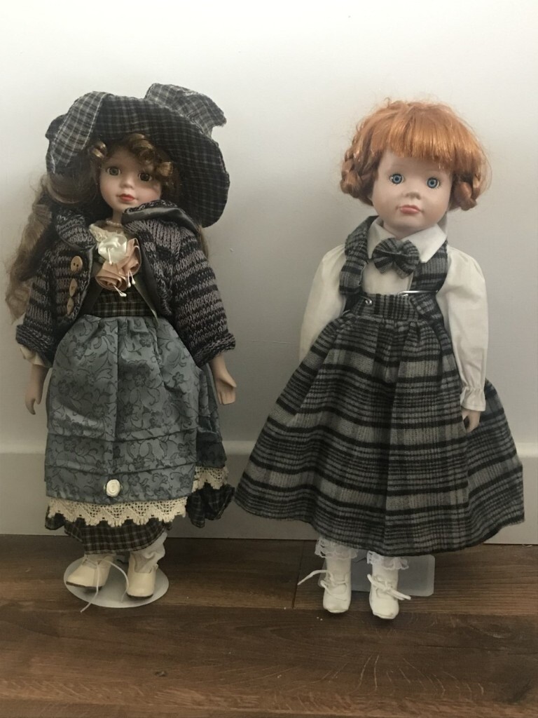 Antique vintage porcelain ornamental dolls by Leonardo Collection in