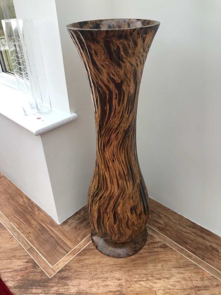 Large Ornate Vase Wood effect 40" tall base 12" wide in Sheffield