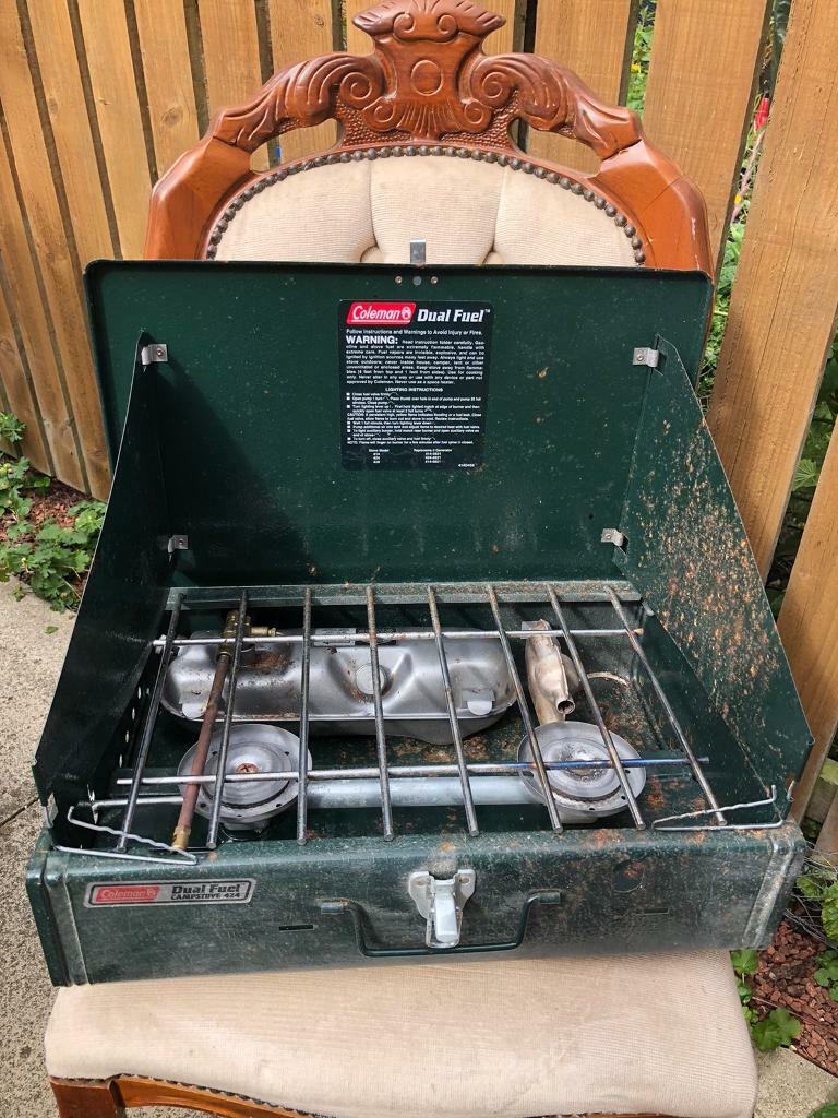 Coleman duel fuel 2 burner camping stove in Kingswood, East Yorkshire