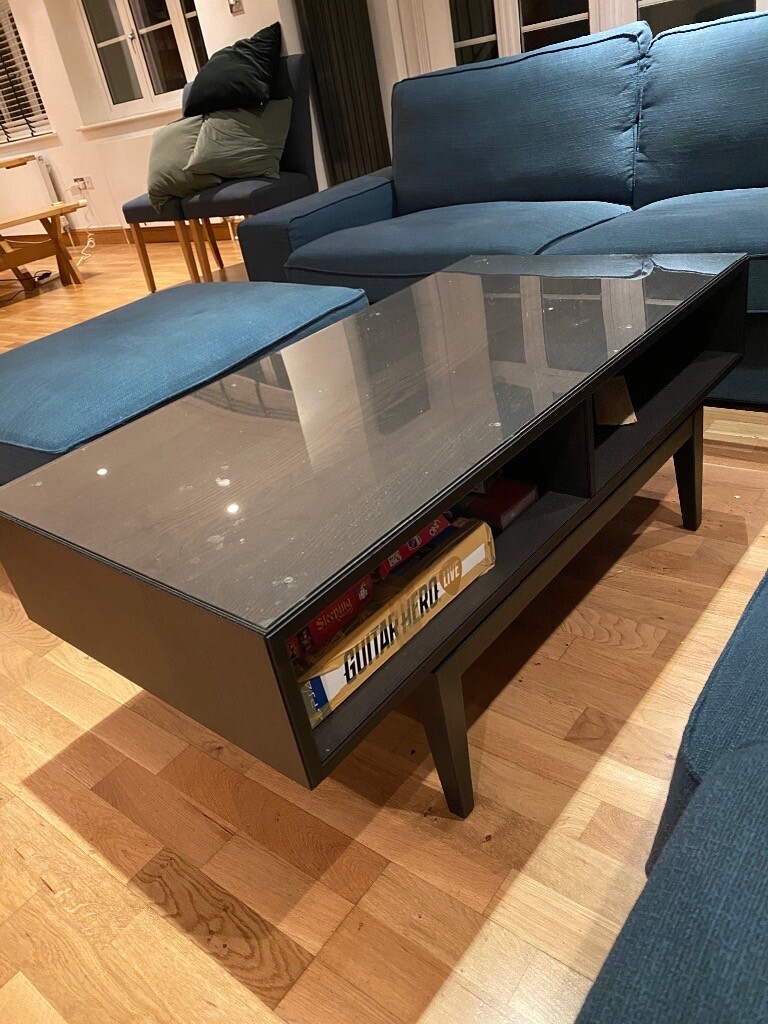 Cheap 2020 bought ikea coffee table with glass and storage in