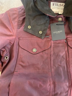 Pre-owned Filson Mooncroft Waxed Cotton Canvas Jacket Burgundy Red Women's Small S Coat