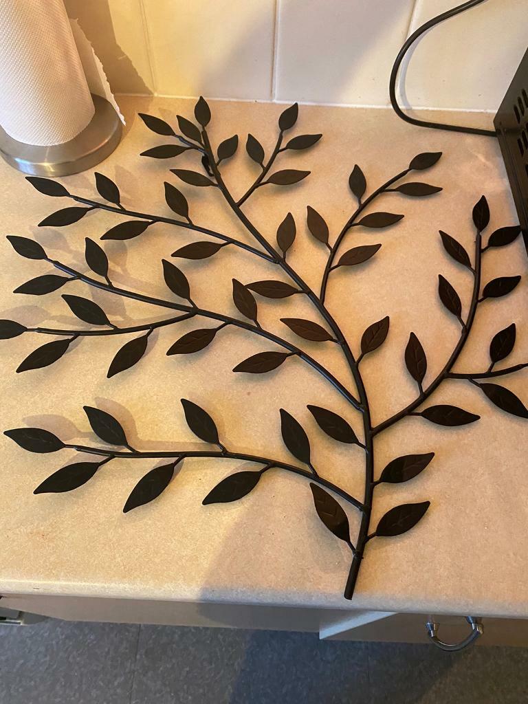 Set of 2 leaf black metal wall art in HettonleHole, Tyne and Wear