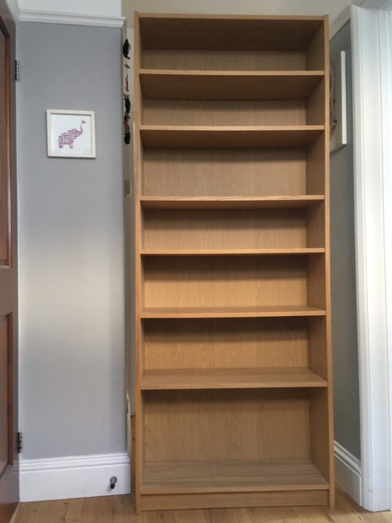 Ikea Oak Veneer Billy Bookcase with 6 Adjustable Shelves H202 x W80 x