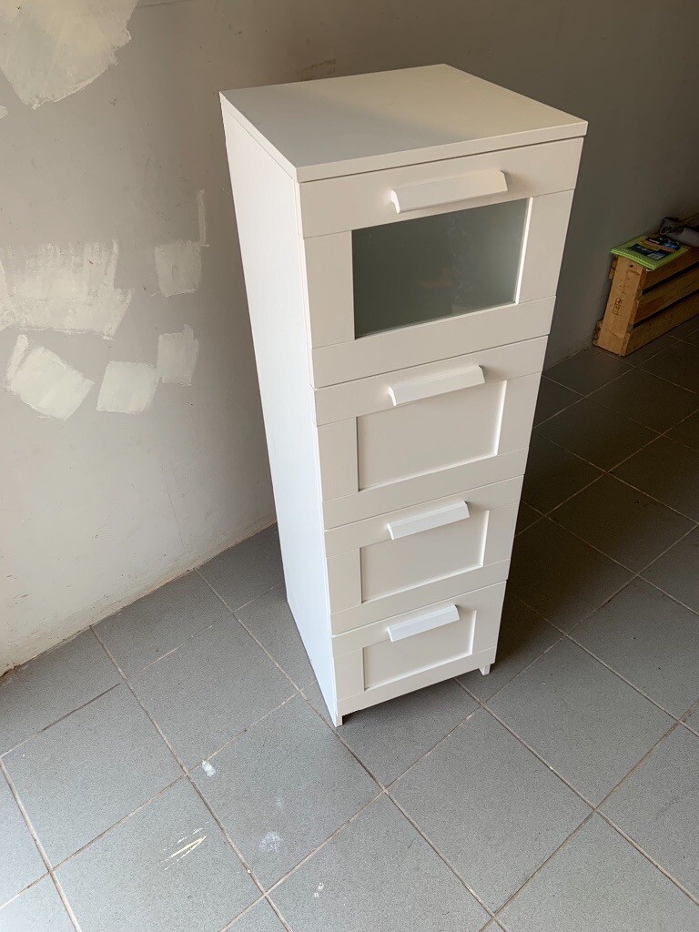 Ikea Brimnes Chest Of 4 Drawers Top Drawer With White Frosted