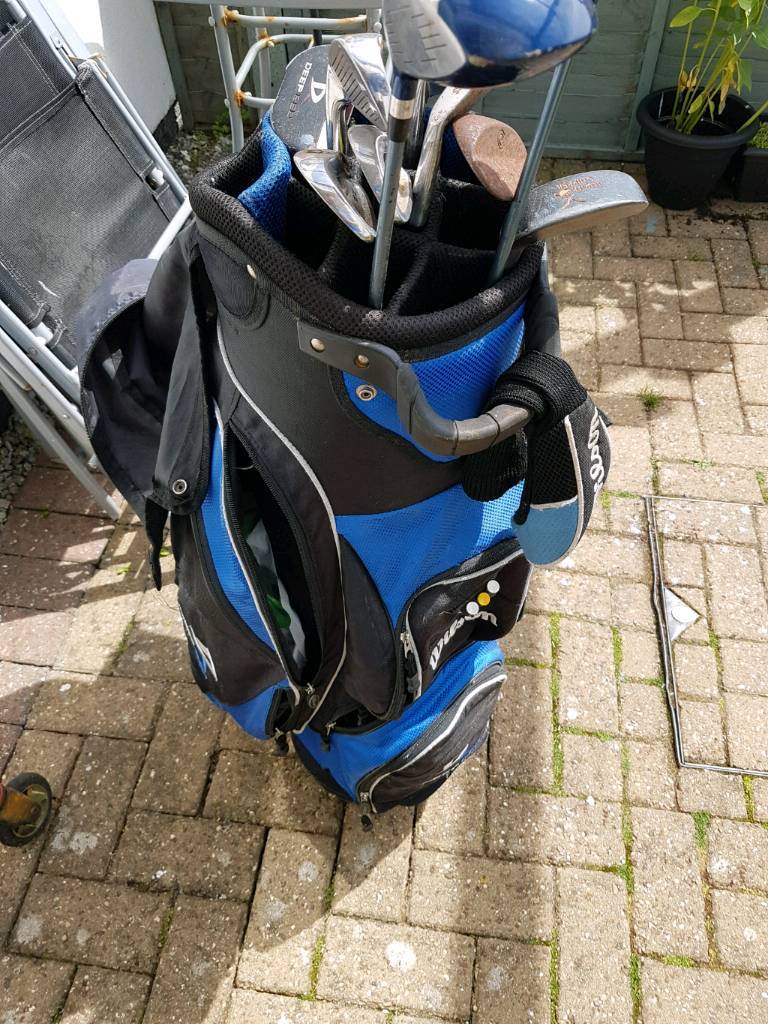 Wilson Deep Red Golf Bag with some clubs in Plymouth, Devon Gumtree