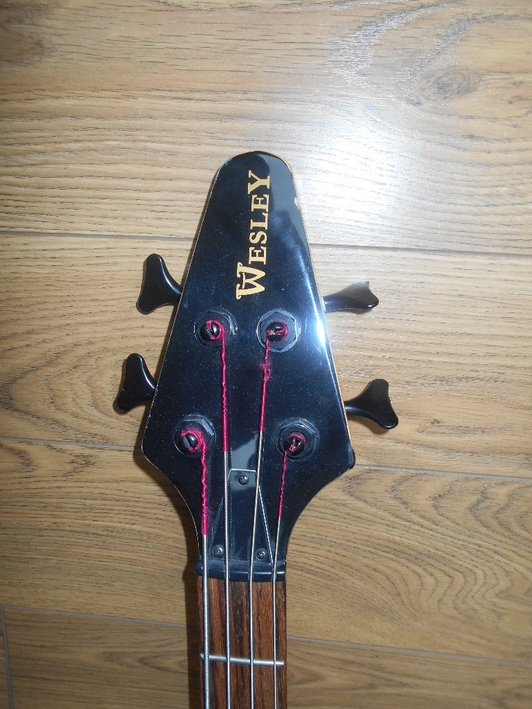 Wesley Nimrod Bass guitar, flying vee in mirror gothic black in Wigan, Manchester Gumtree