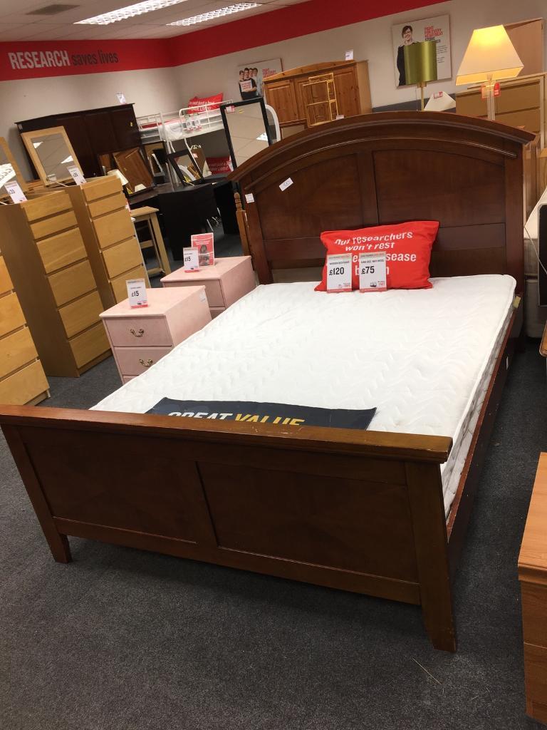 BHF large wooden double sleigh bed frame in Greenock, Inverclyde Gumtree