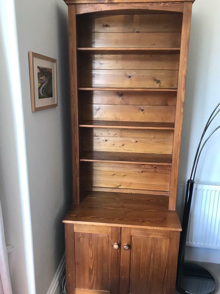 Solid pine bookcase and cupboard unit in Harrogate, North Yorkshire