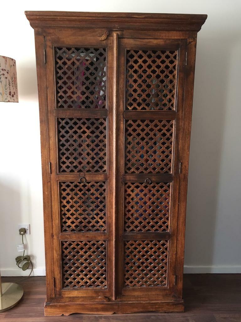 Indian solid jali/sheesham/mango wood bookcase with doors in