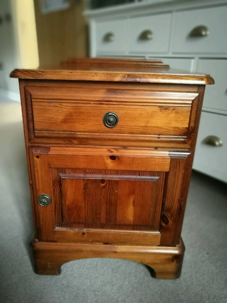 Solid wood bedside table/ locker on castors, possible upcycle project