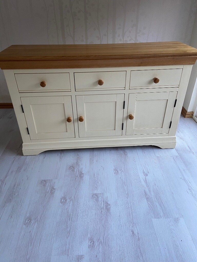 Solid Oak Cream Sideboard Oak Furniture Land in Borrowstounness