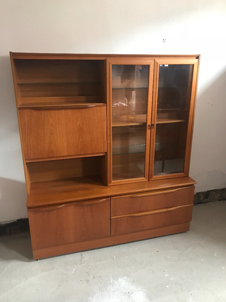 Teak dresser / display with glass doors and back lights in Crook, County Durham Gumtree