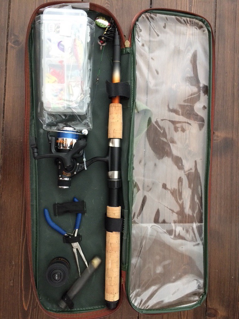 Fishing rod set with bag and tackle box in Duddingston, Edinburgh