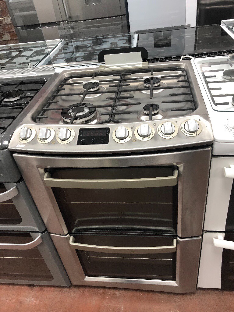 60CM STAINLESS STEEL AEG DUEL FUEL GAS COOKER in Hockley, West