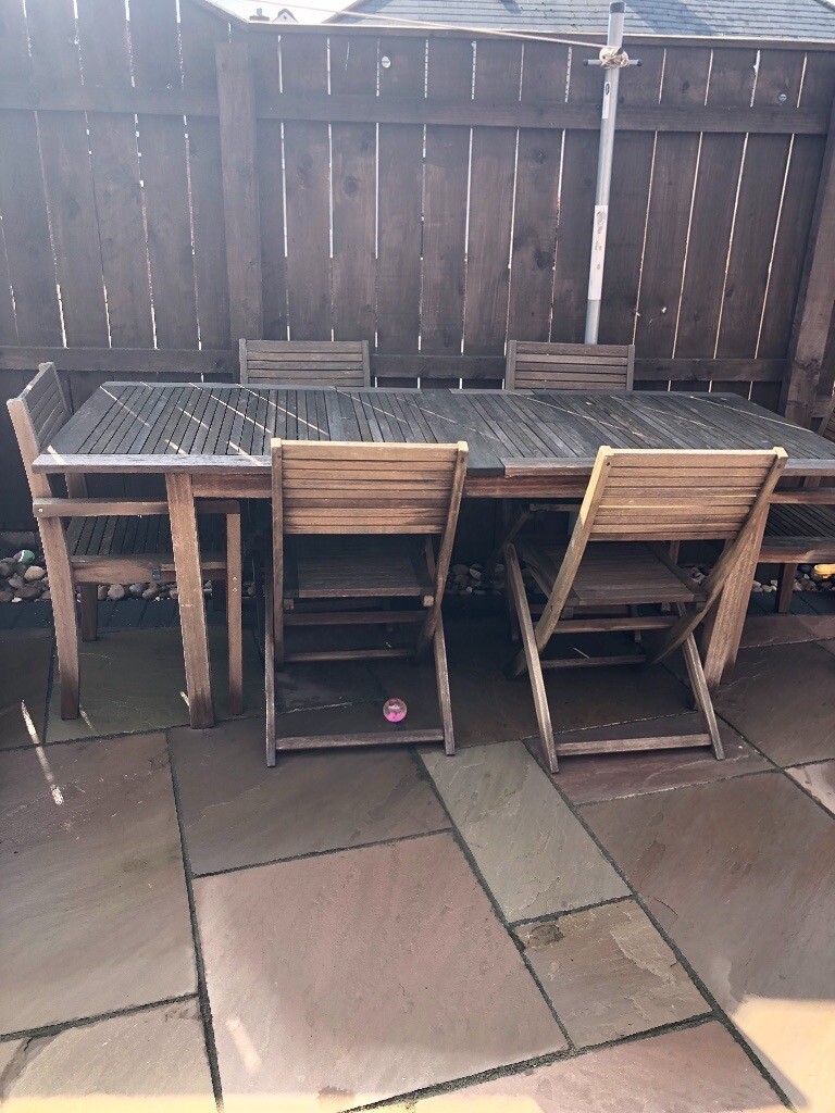 Wooden garden table and chairs in Newcastle, Tyne and 