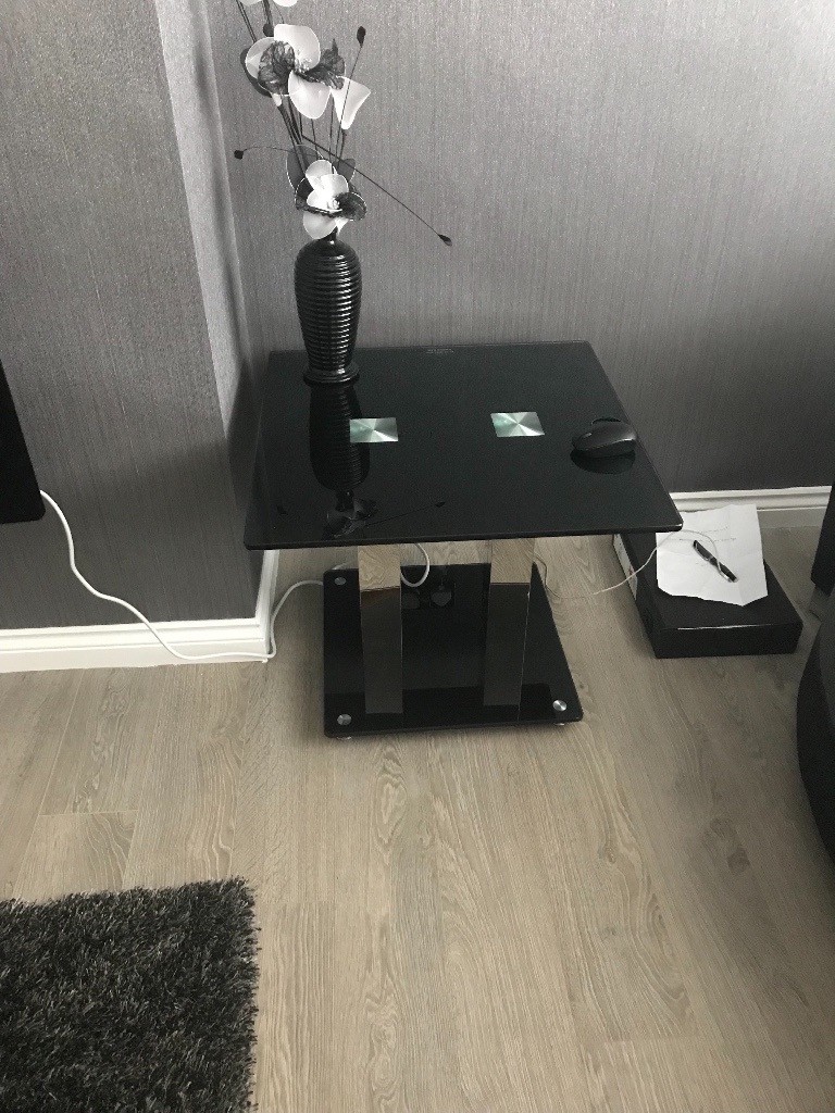 Black glass living room furniture | in Aberdeen | Gumtree