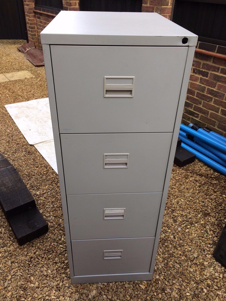 4 Drawer Grey Filing Cabinet No Lock Keys In Kings Lynn Norfolk
