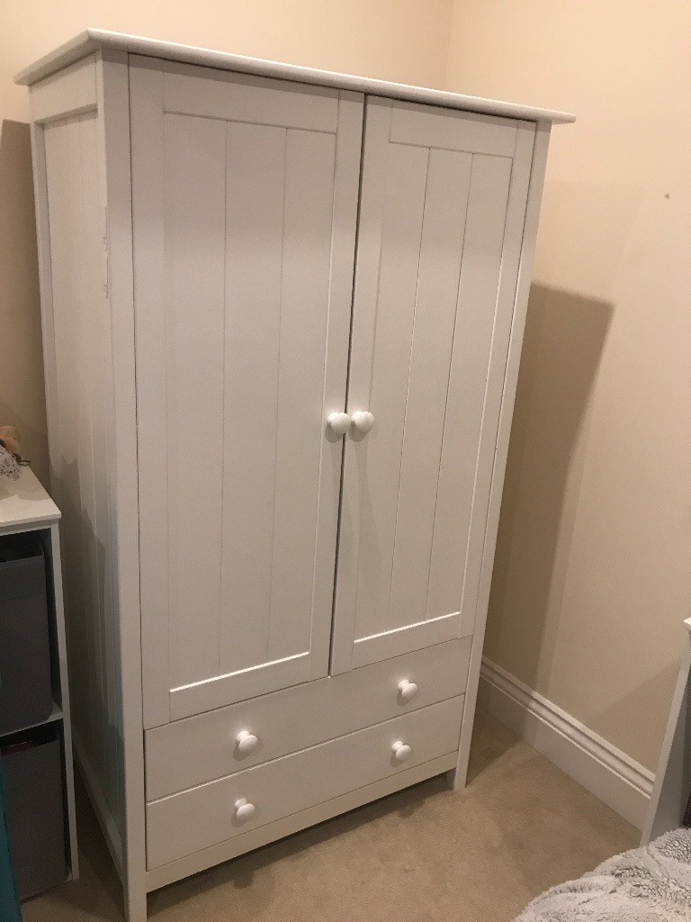 Childrens White Wardrobe With Two Drawers Scandinavia Argos