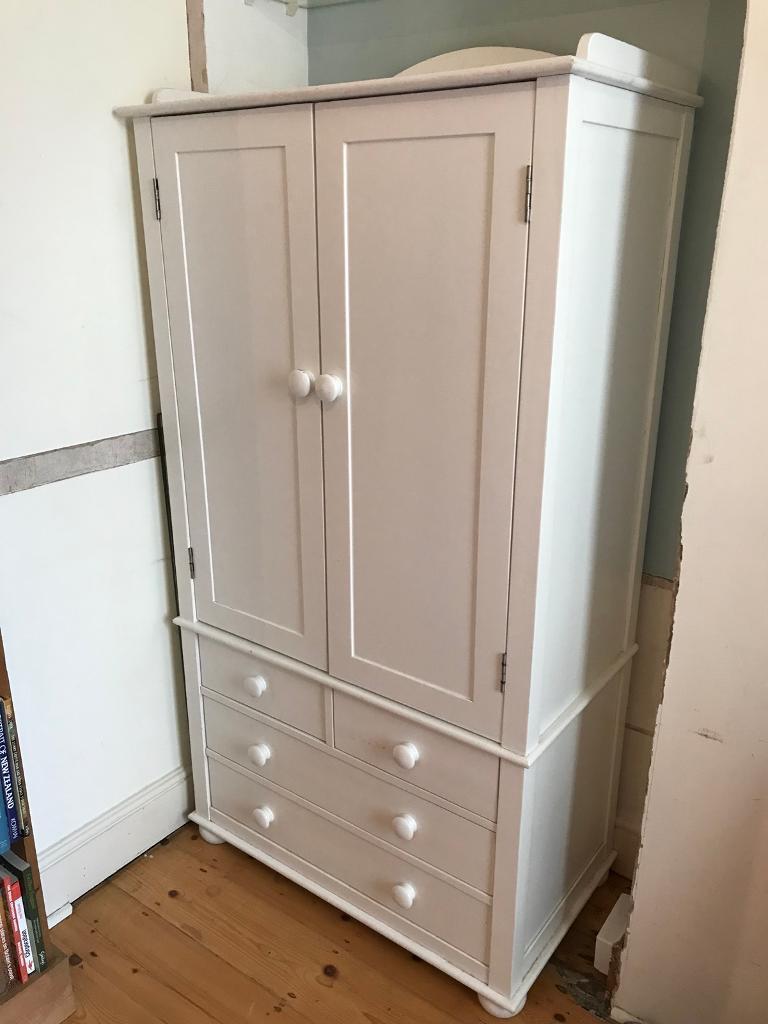  Children  s childrens wardrobe  white with drawers and 