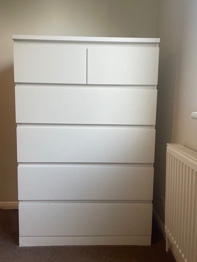 **Ikea MALM Chest of 6 Drawers** WHITE, 80x123cm in London
