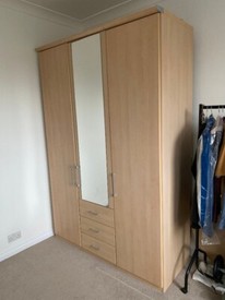 Darwin B Q Tall Oak Effect Corner Cupboard Wardrobe Southend