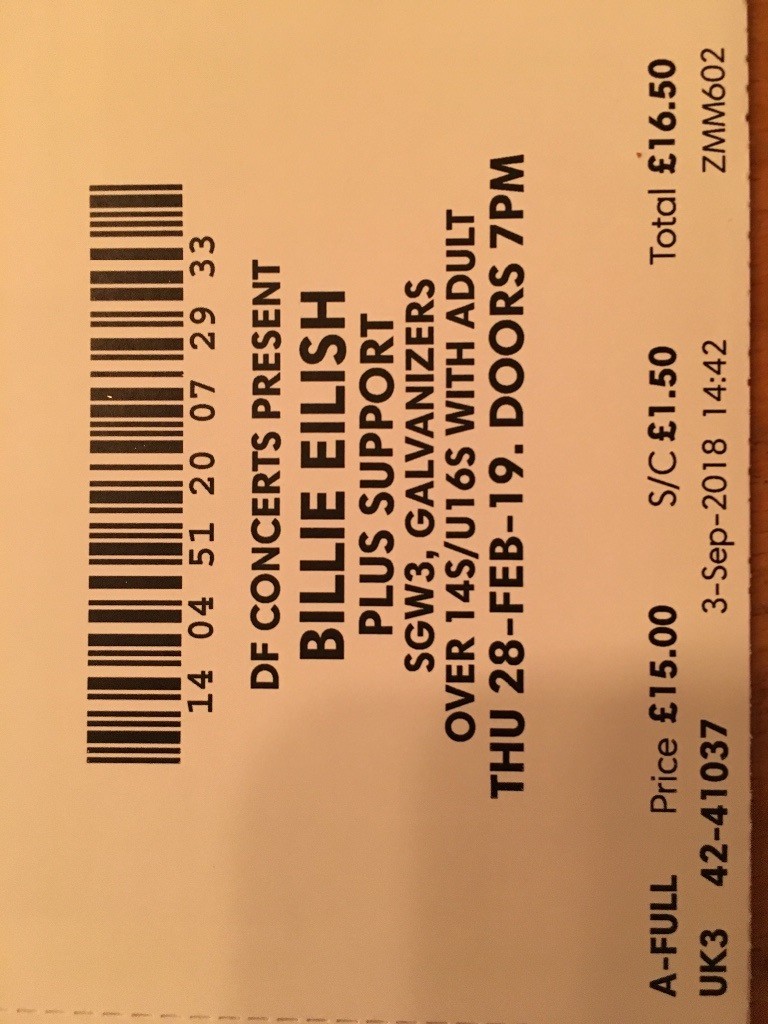 Harper Montoya Billie Eilish Ticket Prices