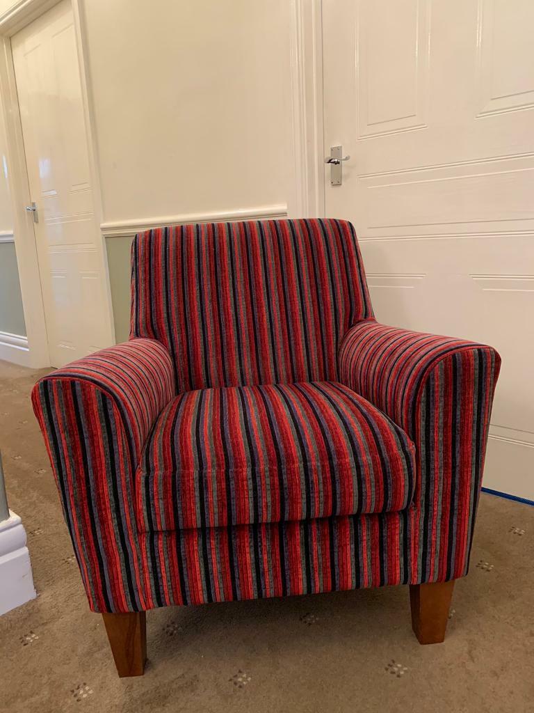 Next striped red grey black armchair in Newcastle, Tyne and Wear