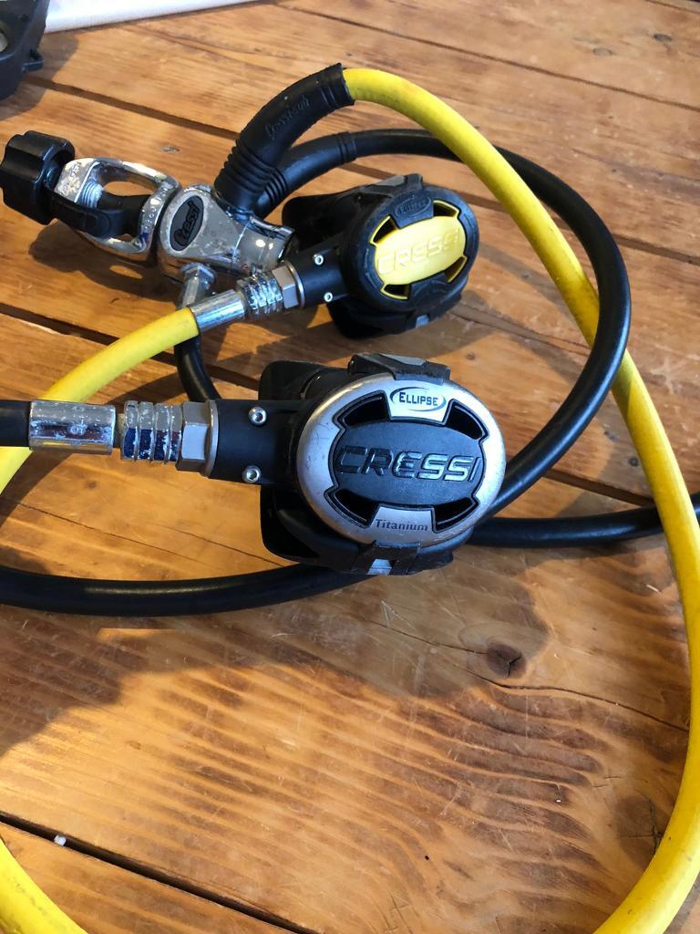 PendingCressi ellipse titanium scuba diving regulator set in