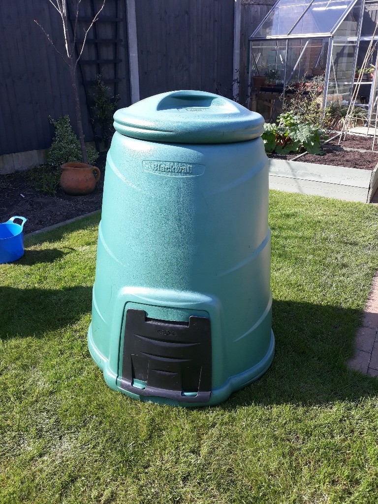 Green garden compost bin in Garforth, West Yorkshire 