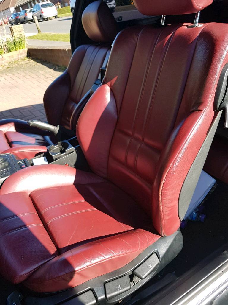 BMW E46 Coupe Burgundy red rare individual interior in Chessington