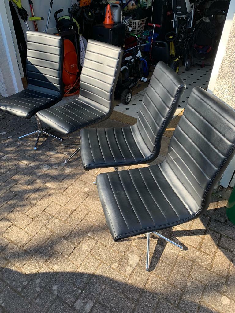 Black spinning dining chairs x4 | in Westhill, Aberdeenshire | Gumtree