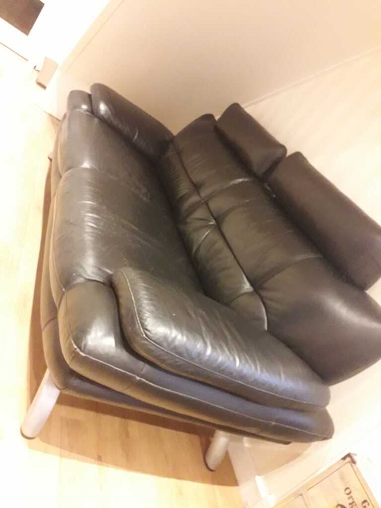 Black italian leather sofa FREE collection only. in Kelty, Fife Gumtree