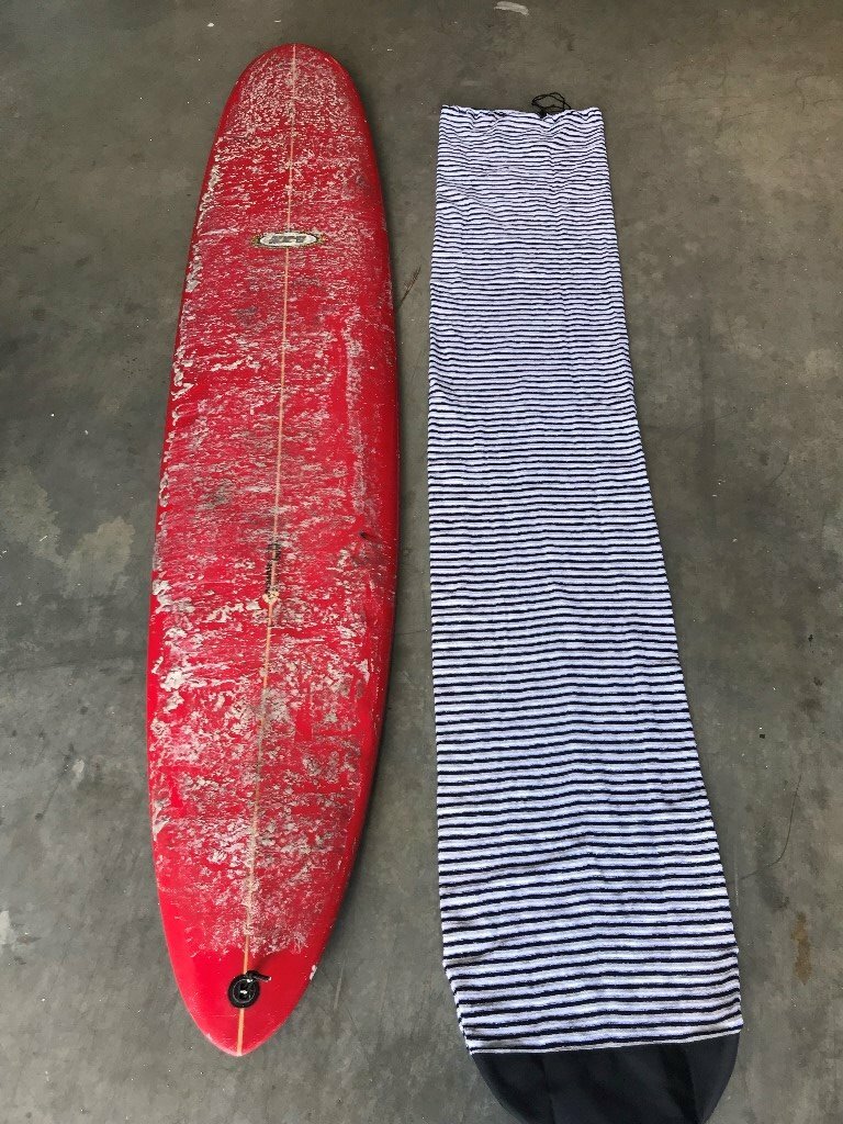 Red 9ft Surfboard with sock and fins in Paignton, Devon Gumtree