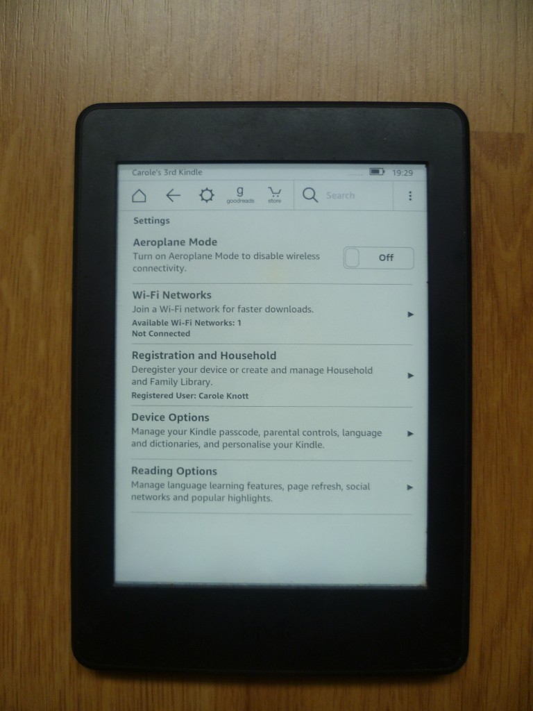 Amazon Kindle ereader paperwhite 3 g090 7th Generation, 4GB, WiFi, 6" black 2015 in Atherton