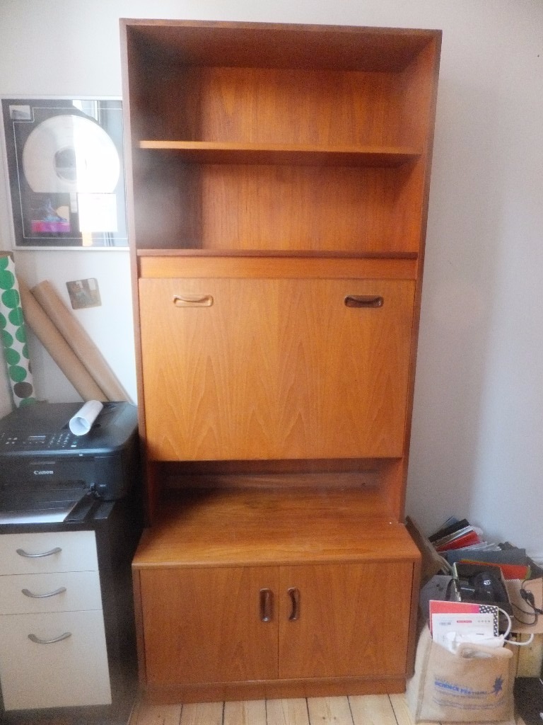 Retro G Plan Wall Unit Desk Bookcase 1970's Mid Century Modern, Solid Teak Retro G Plan Wall Unit Desk Bookcase 1970's Mid Century Modern, Solid Teak