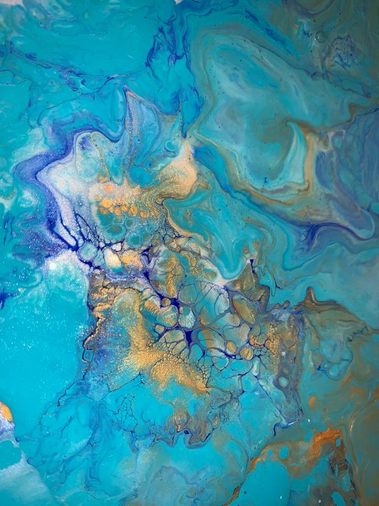 Abstract art Turquoise gold abstract turquoise wall art turquoise gold painting hand made brand