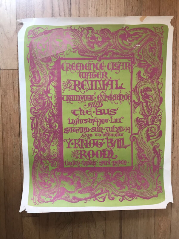 CREEDENCE CLEARWATER REVIVAL  San Pablo concert poster July 1968