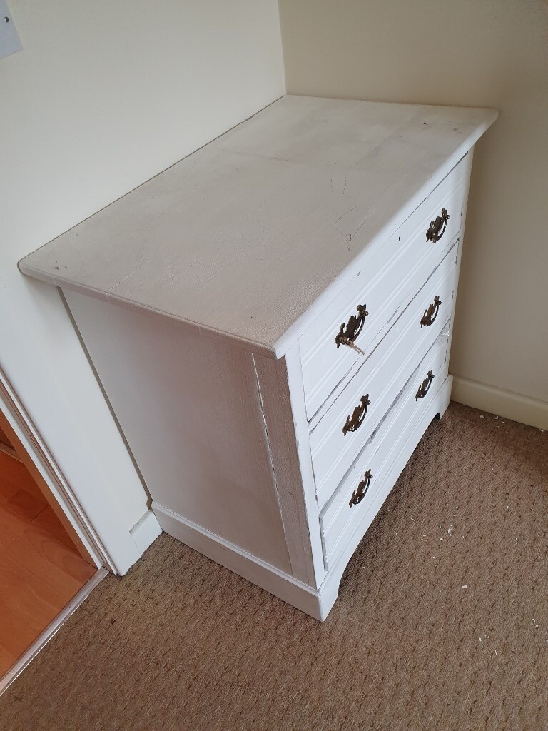 Solid wood chest of drawers white in Trafford, Manchester Gumtree