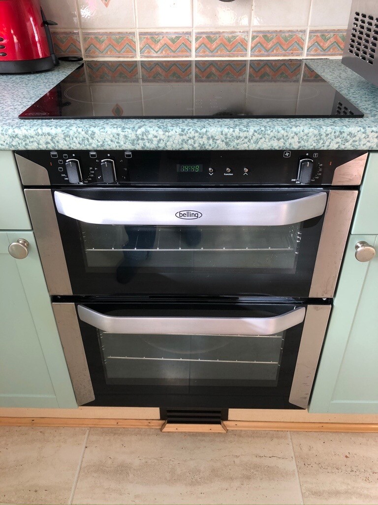 Belling B170 FP electric builtunder double oven and Belling 60cm Black