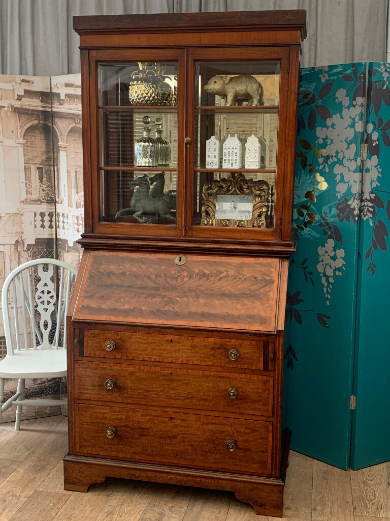 Beautiful antique Edwardian writting bureau bookcase in Streatham