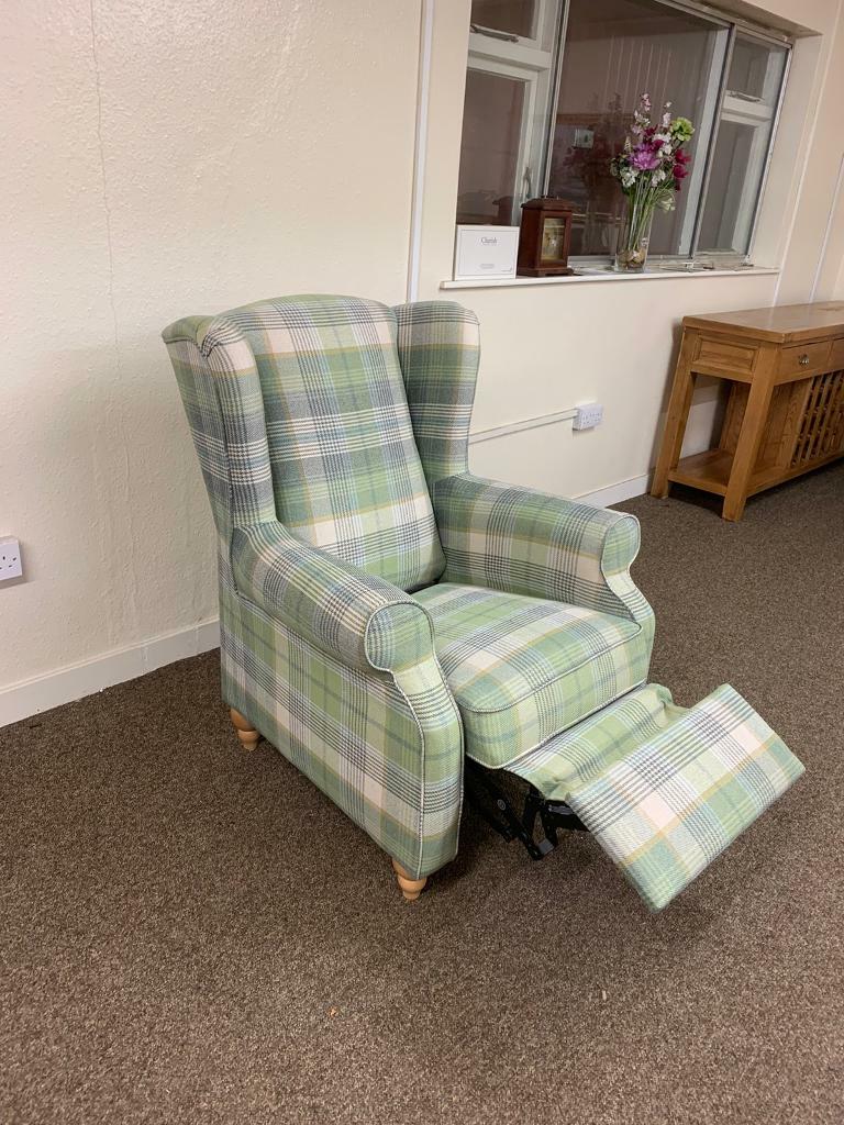 Next tweed tartan wingback reclining armchair * free furniture delivery * in Aberdeen Gumtree