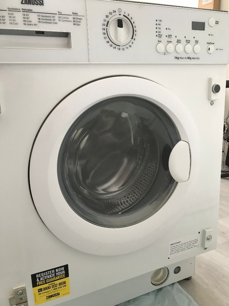 Zanussi ZWT71201WA Integrated Washer Dryer, 7kg Wash/4kg Dry Load, C