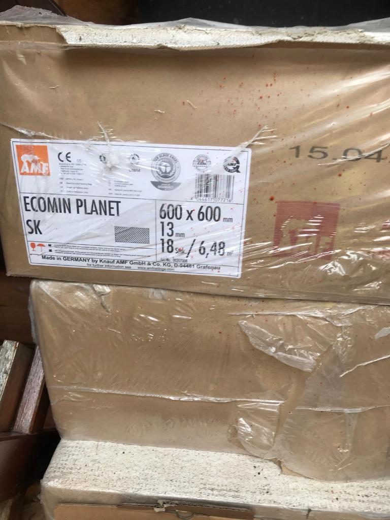 Amf Ecomin Planet 600 X 600mm Square Edge Ceiling Tiles In Two