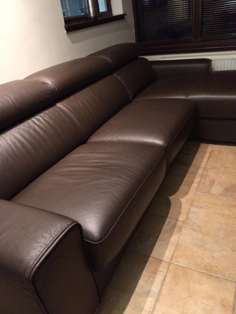 Leather Lshaped sofa/sofa bed with builtin storage in Kilmarnock