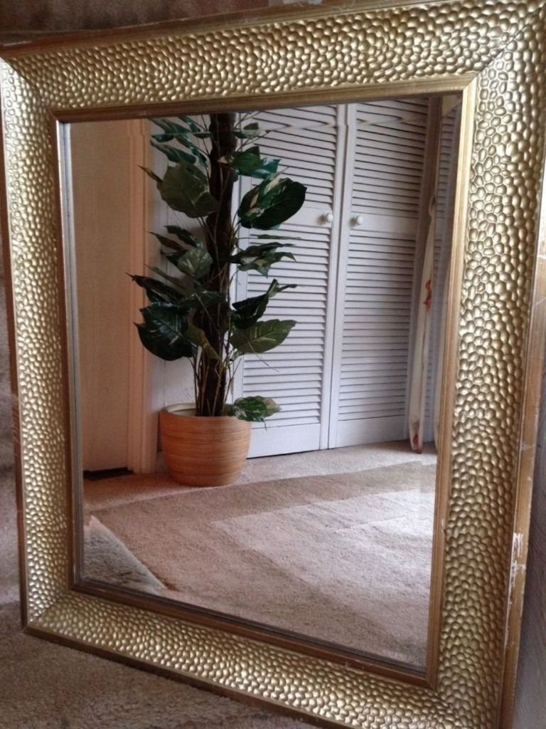 GOLD BRUSHED HAMMERED EFFECT FRAME WALL MIRROR in Waterlooville