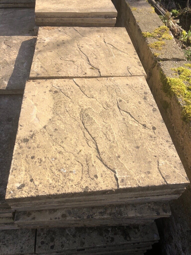 Marshalls utility Pendleton buff paving slabs 600mm x 600mm x38mm in