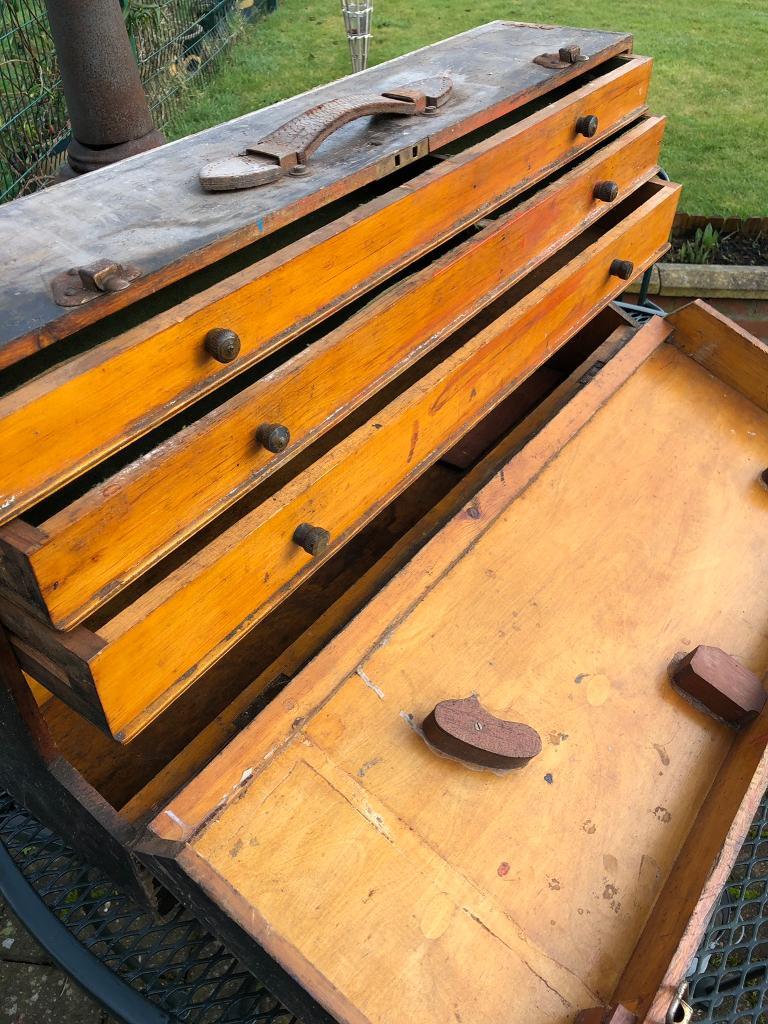 Vintage Joiners Wooden Tool Cabinet In Bradford West Yorkshire