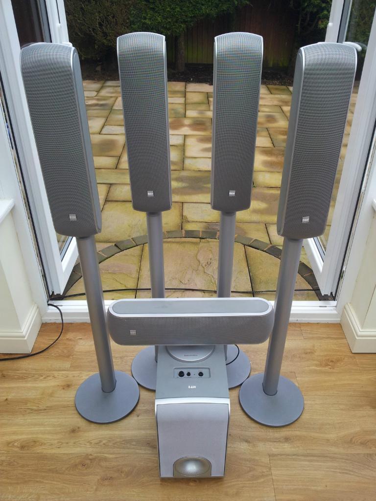 B&W Bowers and Wilkins 5 x VM1 home cinema speakers, 4 x Tall speaker